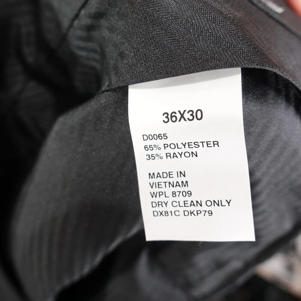 New! Dockers Dress Pants Mens‎ 36x30 Black Stripe Regular Fit Flat Front